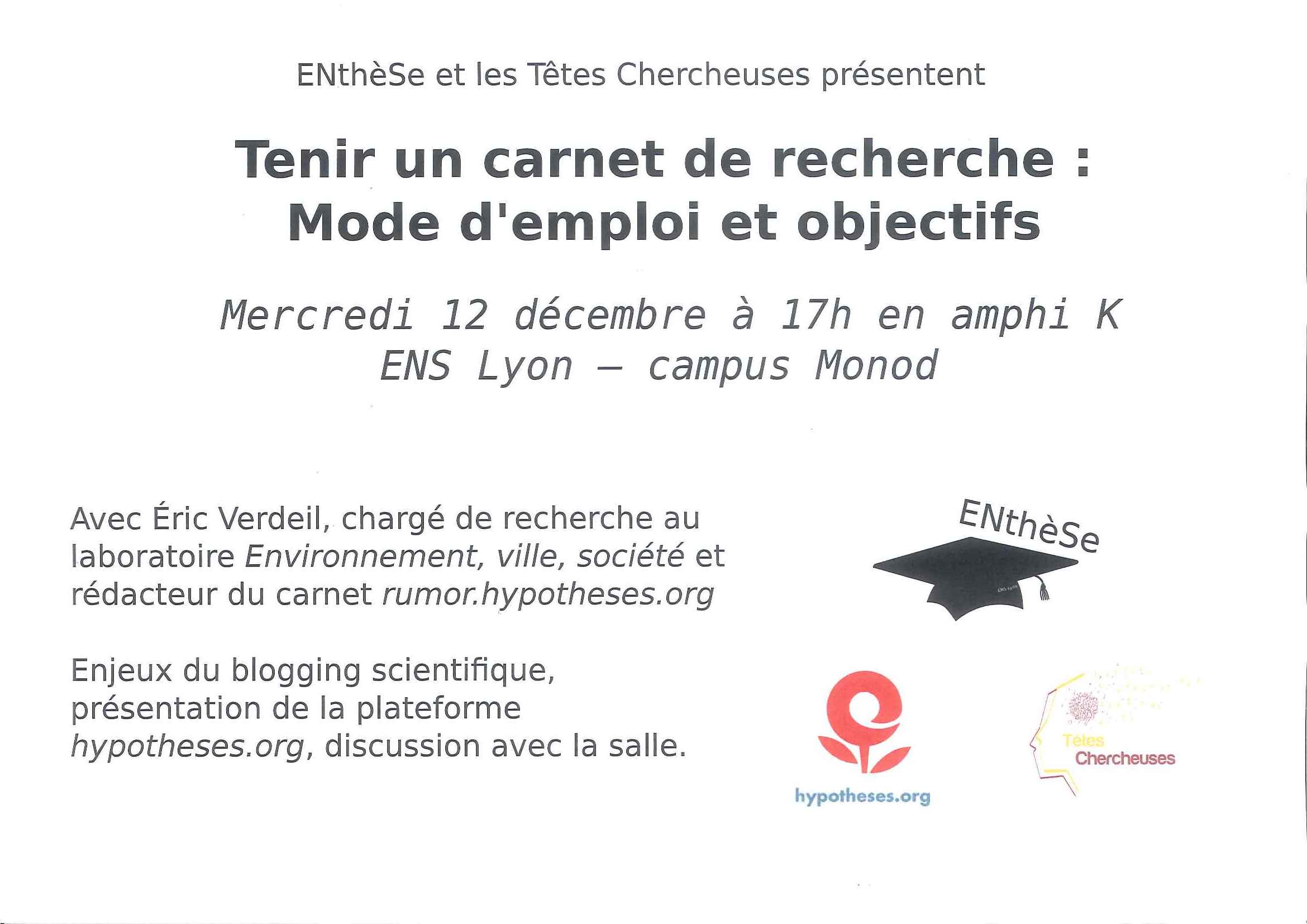 R�union ENth�Se et T�tes Chercheuses