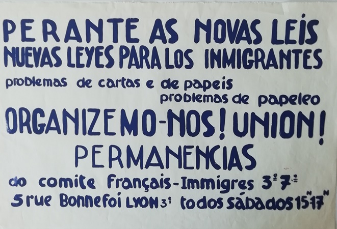 Affiche en sérigraphie - Droits des travailleurs immigrés - bilingue