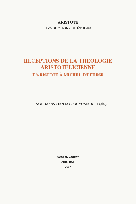 Guyomarc'h G., Baghdassarian F. (dir.), Réceptions de la théologie aristotélicienne